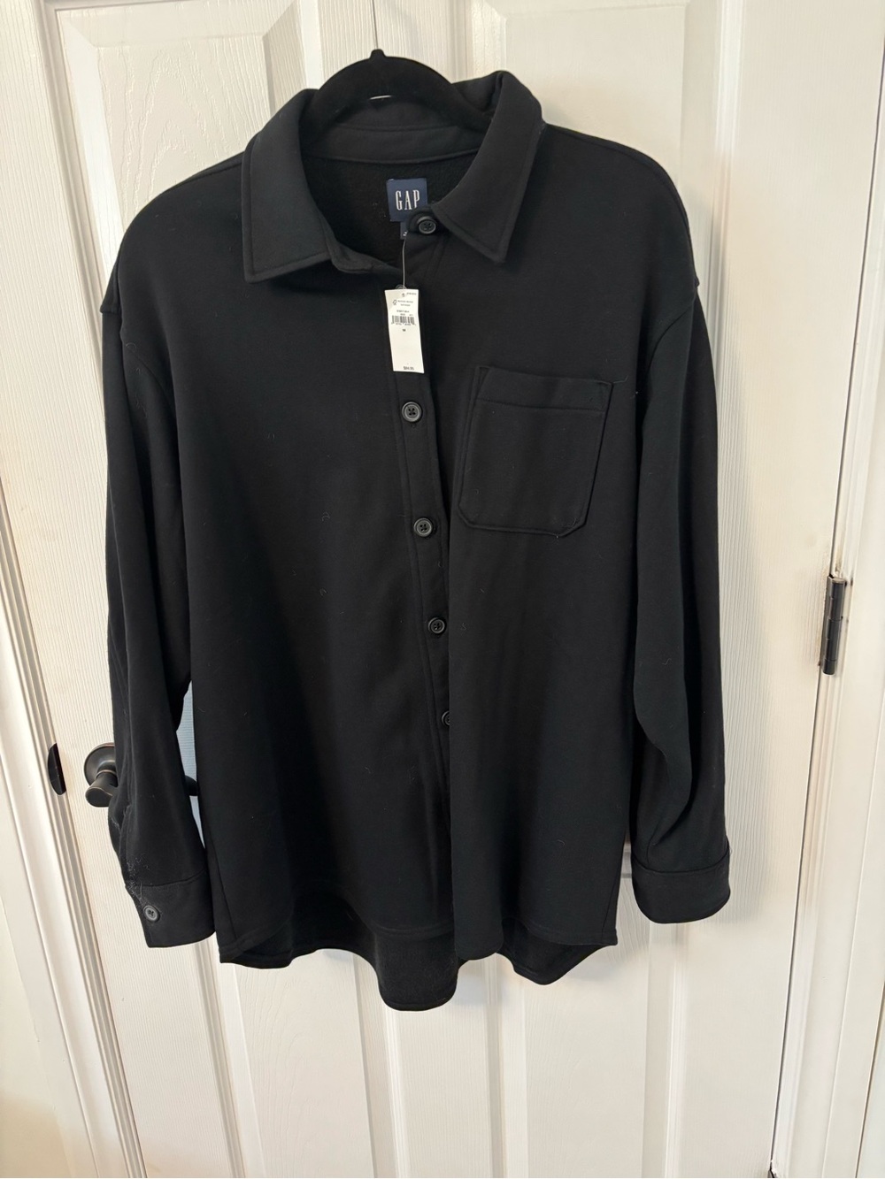 NWT GAP Black Button-Front Shirt Jacket